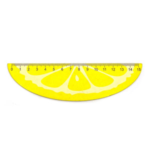 15cm wooden ruler shaped like a lemon slice