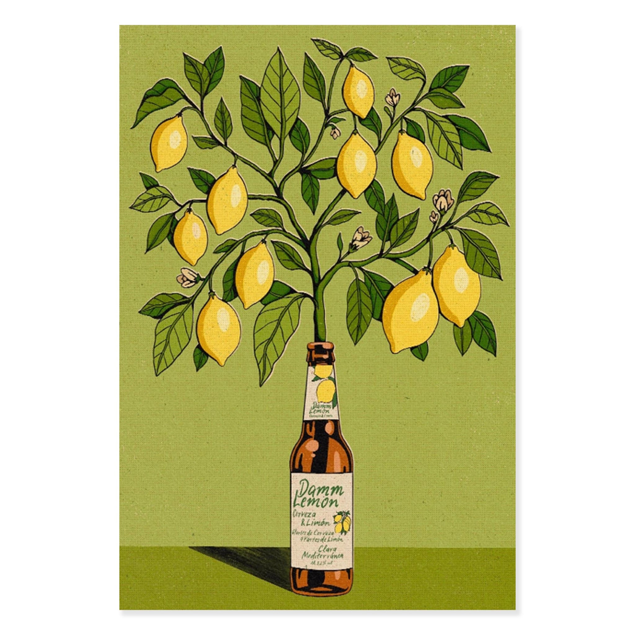 Beer & Lemon Tree Art Print A4