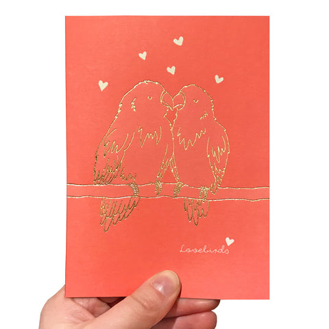 Lovebirds Valentine's Card - Neon Magpie