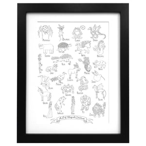 A-Z of magical creatures print