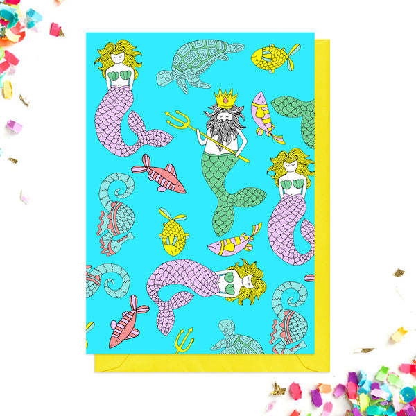 Back of mermaid party invitation