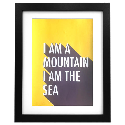 I am a mountain yellow screen print