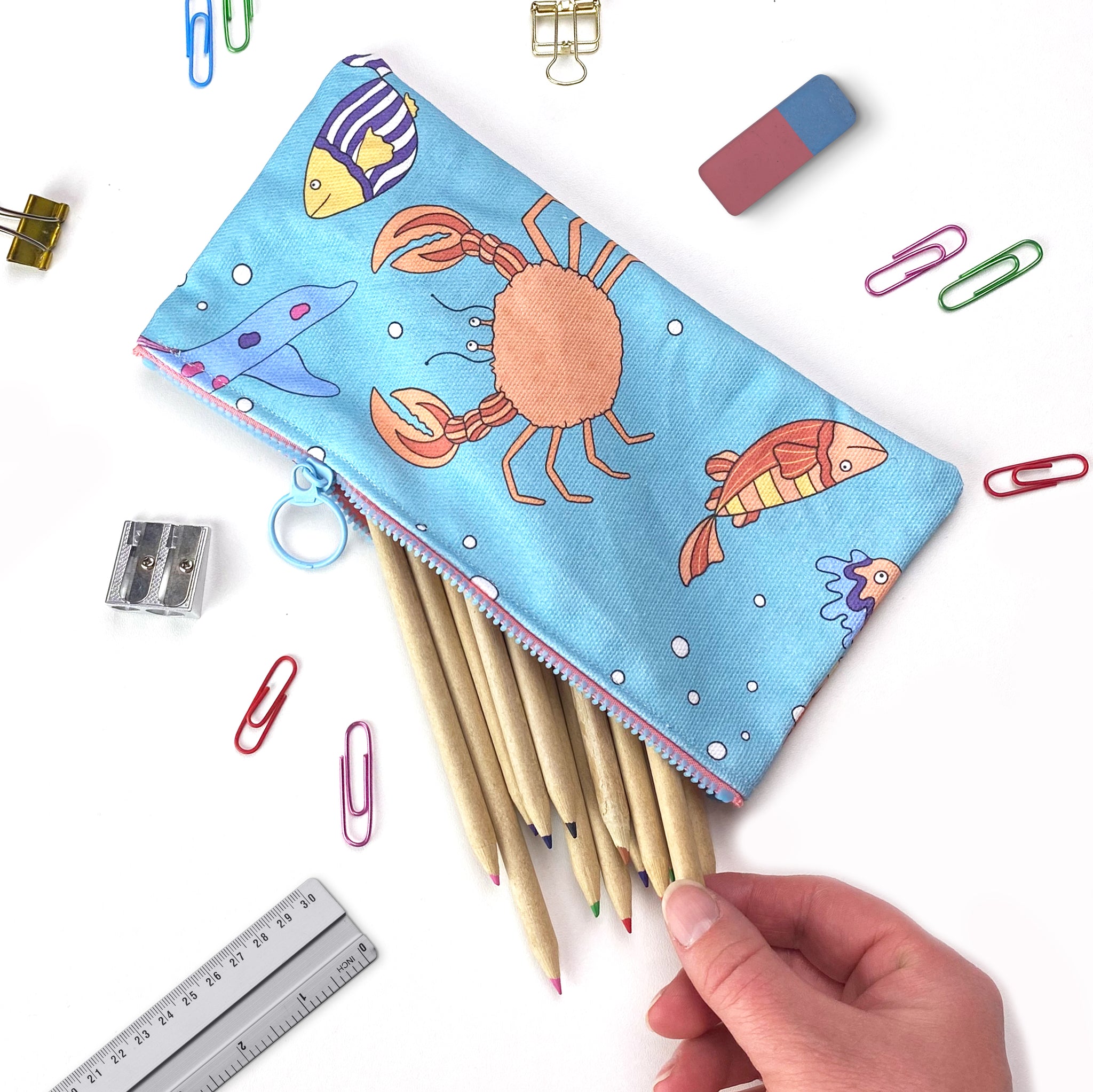 Ocean Pencil Case Neon Magpie