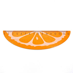 15cm wooden ruler shaped like an orange slice