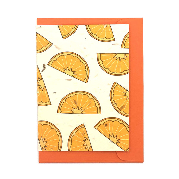 Orange patterned seed card
