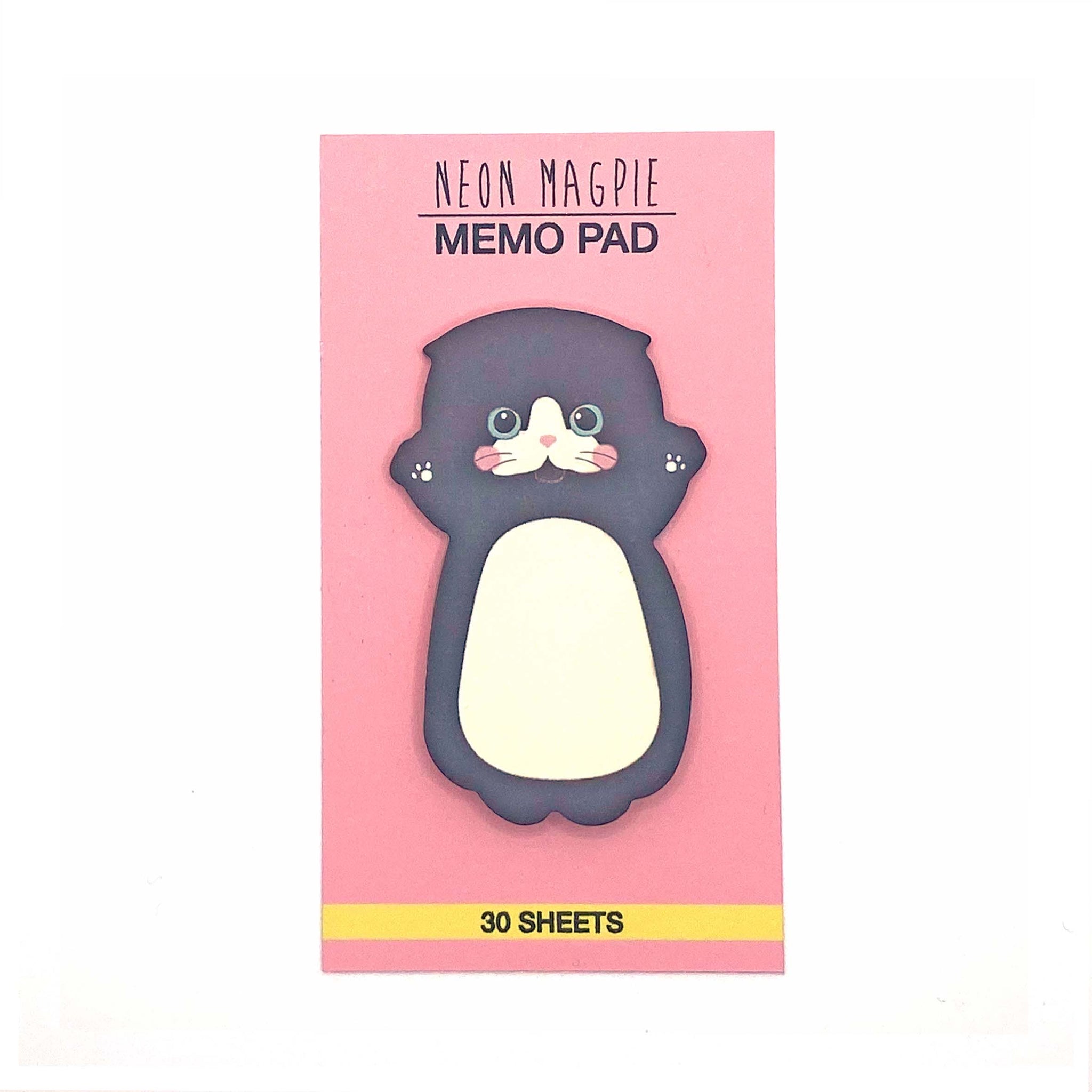 Black Cat Memo Pad - Neon Magpie