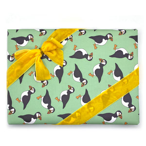 Puffin Wrapping Paper - Neon Magpie