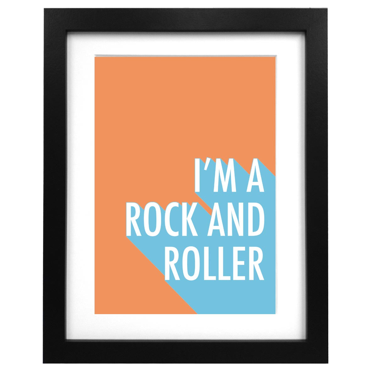 Rock and Roller Risograph print in orange and blue