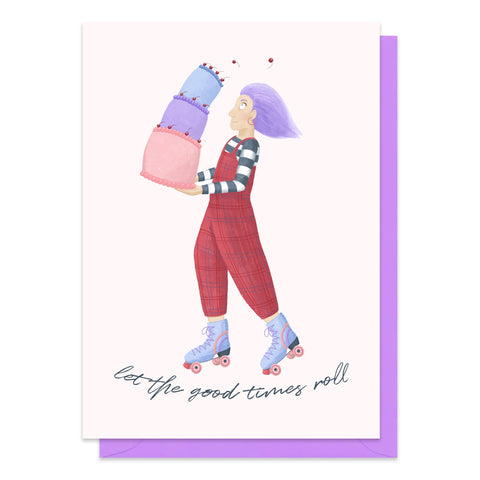 Rollerskates and Cake Card