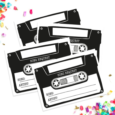Cassette tape song request card