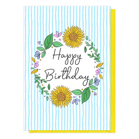 Sunflower Wreath Birthday Card