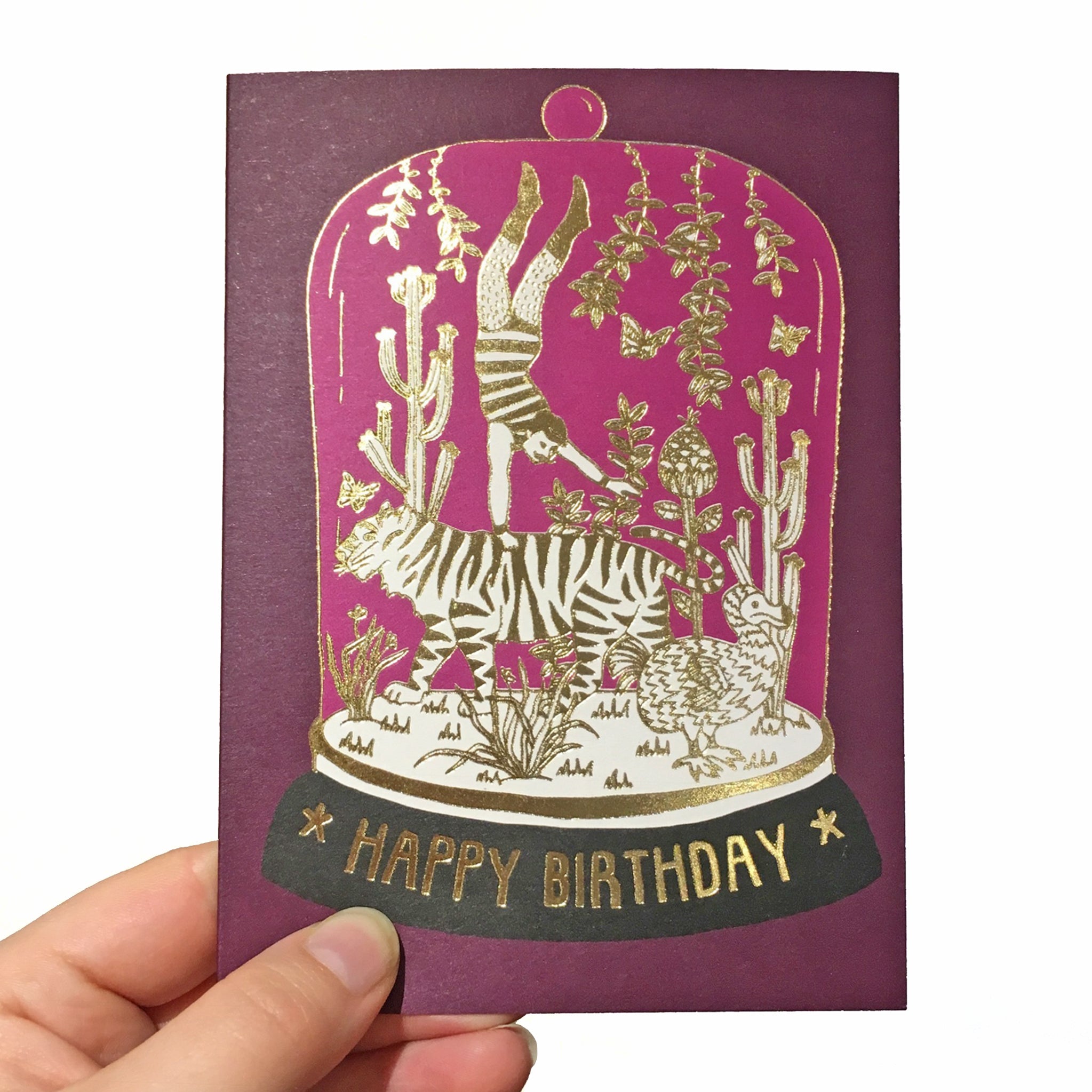 Image of purple tiger belljar card