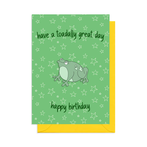 Toad Enamel Pin Birthday Card