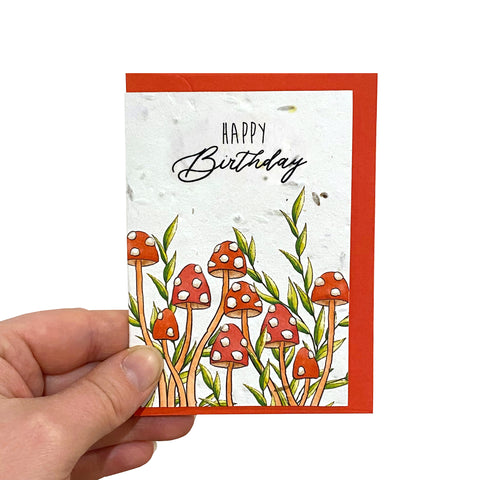 Toadstool Seed Birthday Card - Neon Magpie