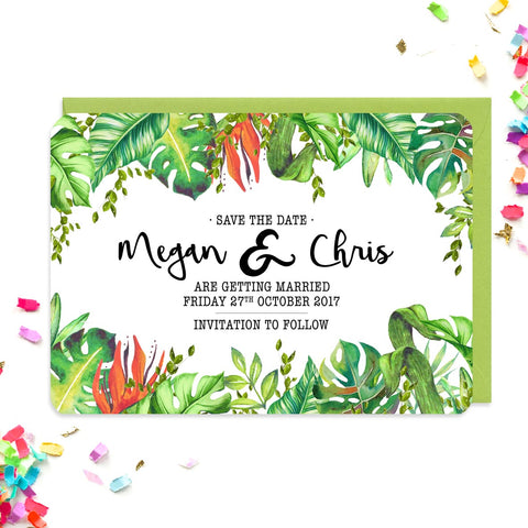 Tropical Save The Dates - Neon Magpie