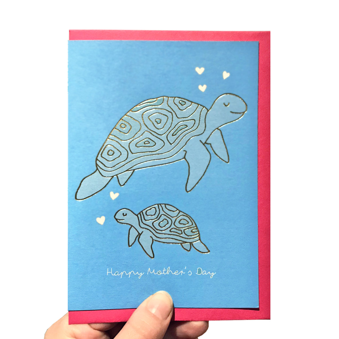 Gold foil turtle mother's day card