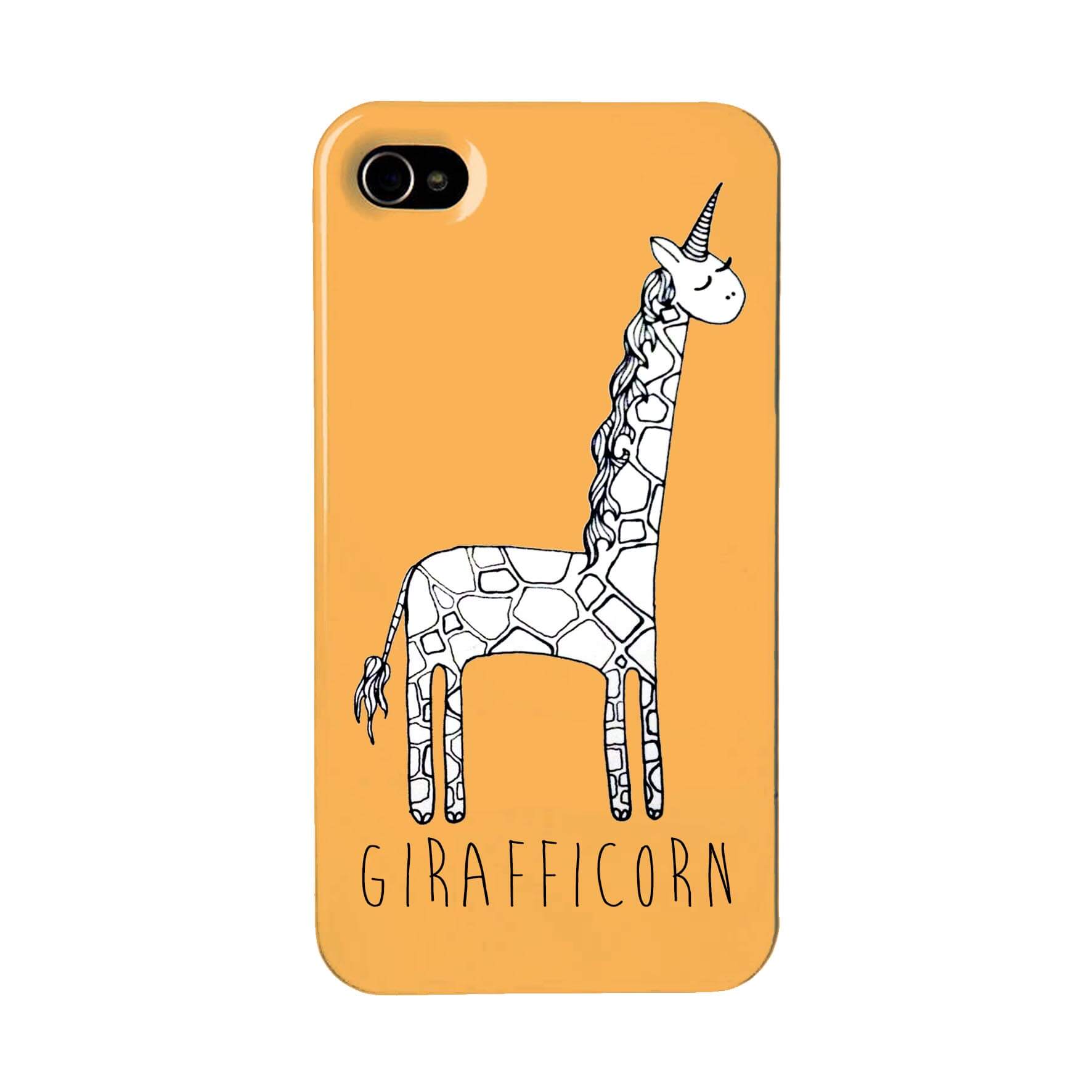 Orange, giraffe unicorn phone case
