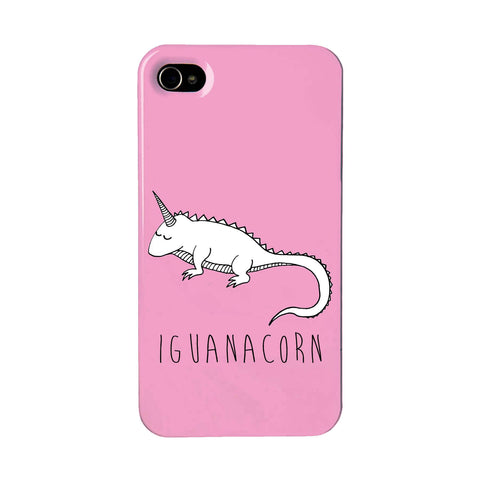Pink iguana unicorn phone case