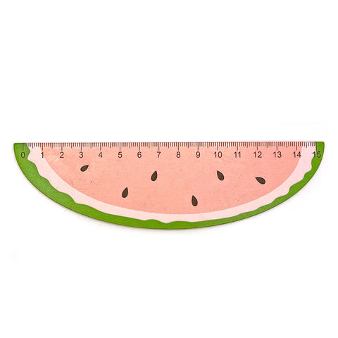 Watermelon shaped 15cm wooden ruler