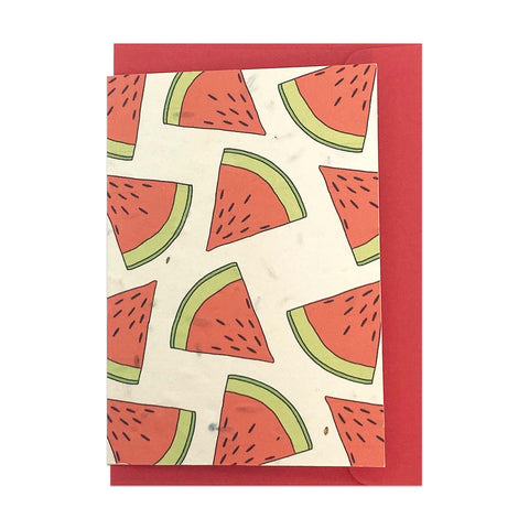 Watermelon pattern seed card