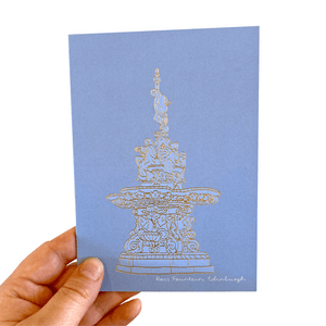 Gold Foil Ross Fountain Card - Neon Magpie