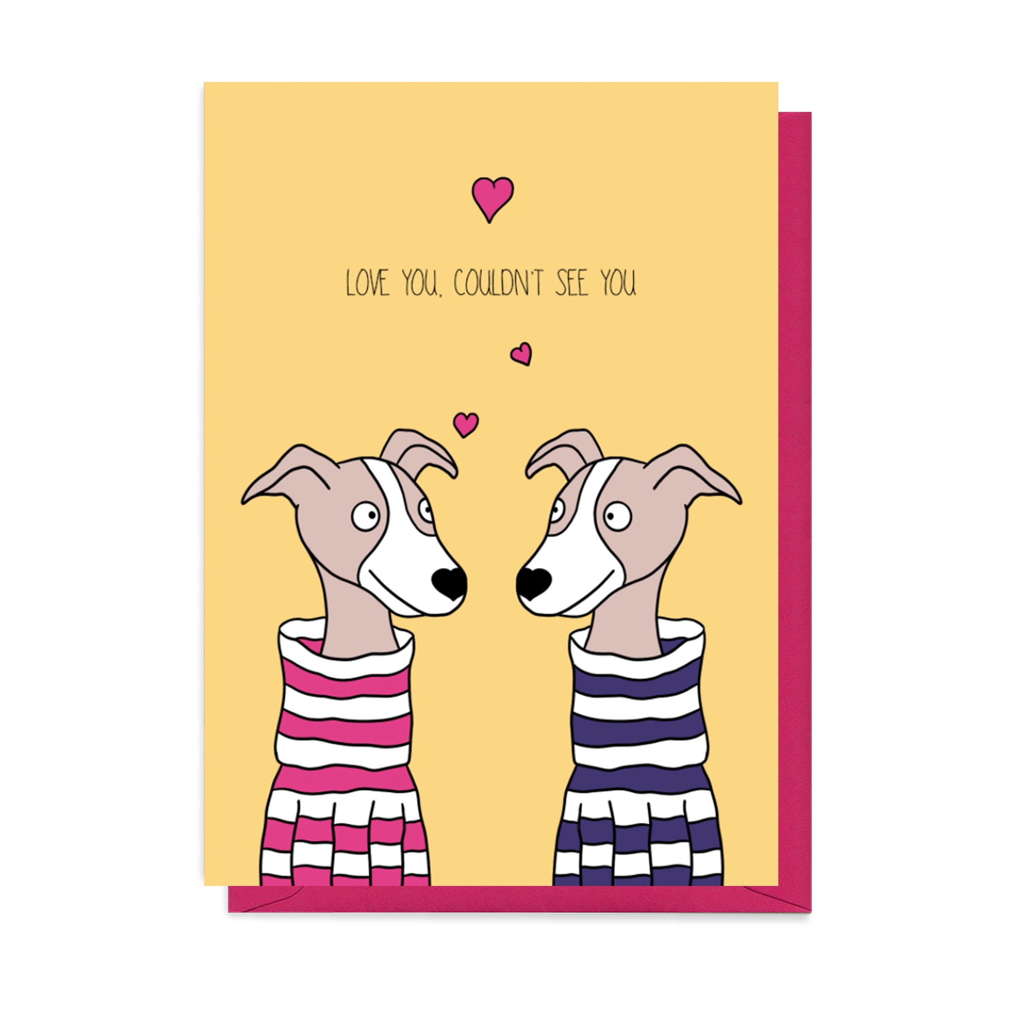 Greyhound Valentine's Card - Neon Magpie