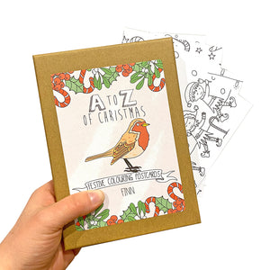 Christmas Colouring In Postcard Set - Neon Magpie