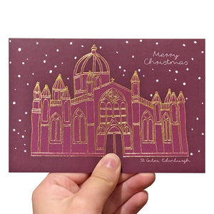 Purple St Giles Christmas card