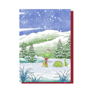 Nessie Christmas Card - Neon Magpie