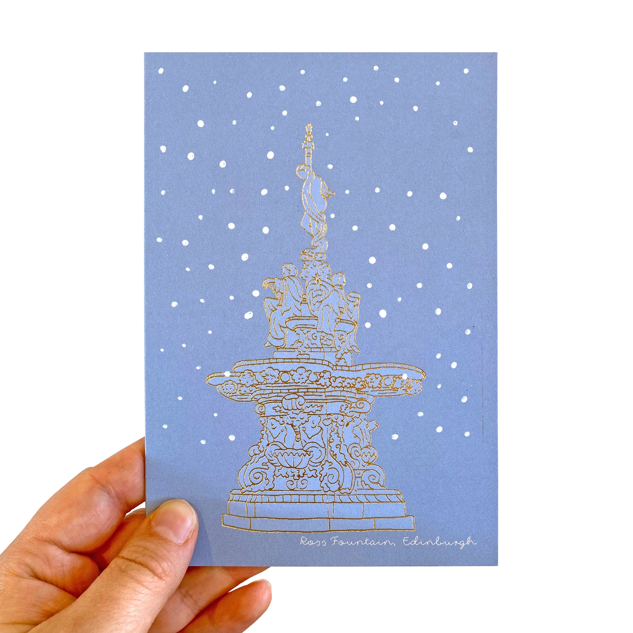 Gold Foil Ross Fountain Christmas Card Box - Neon Magpie