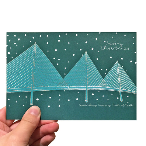 Turquoise Queensferry Crossing Christmas Card