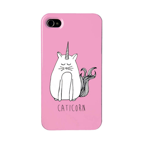 Pink phone case featuring a cat unicorn
