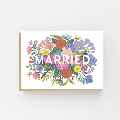 Married Floral Wedding Card