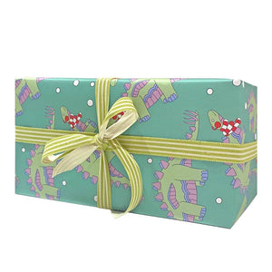Dinosaur Christmas Wrapping Paper and Gift Tags - Neon Magpie