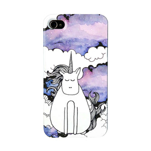 Phone case with a unicorn on a watercolour galaxy sky